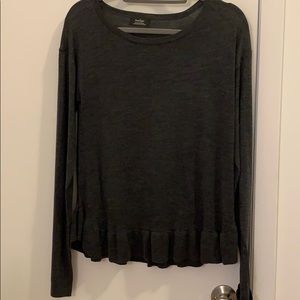 Grey peplum long sleeve shirt